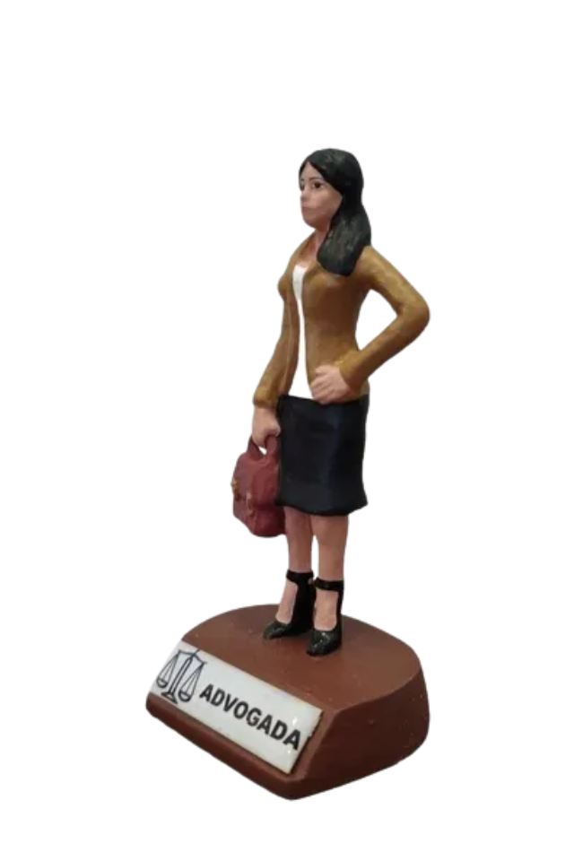 boneco profissional de mesa – advogada em resina artesanal, 10,5 cm