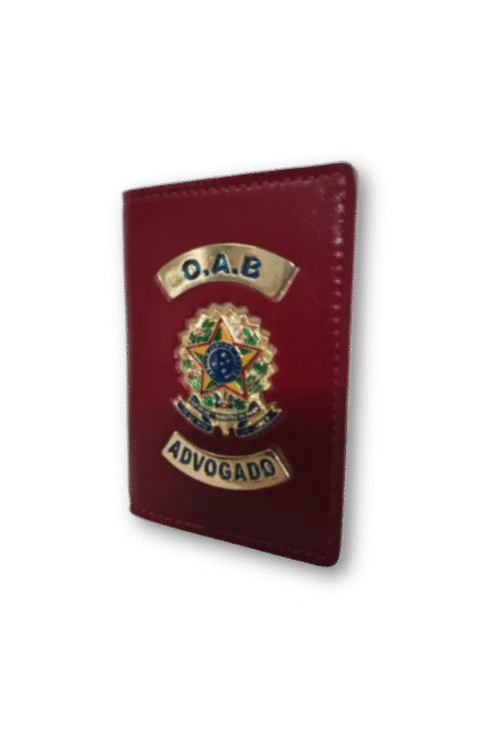 carteira porta funcional couro para advogada com brasão externo – elegância e praticidade