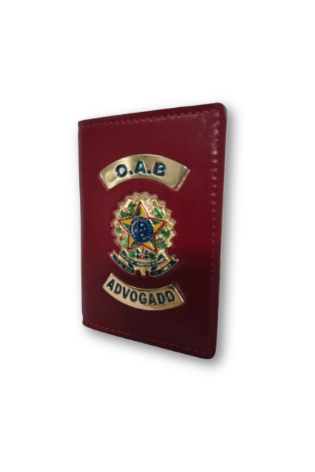 carteira porta funcional couro para advogada com brasão externo – elegância e praticidade