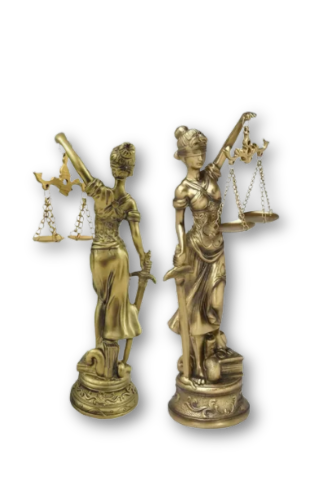 escultura thêmis – deusa da justiça | edição gold, tamanho médio