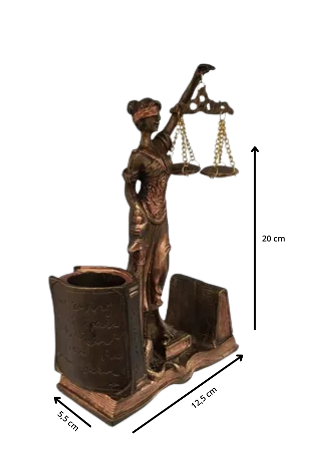 estátua dama da justiça em resina – símbolo jurídico decorativo