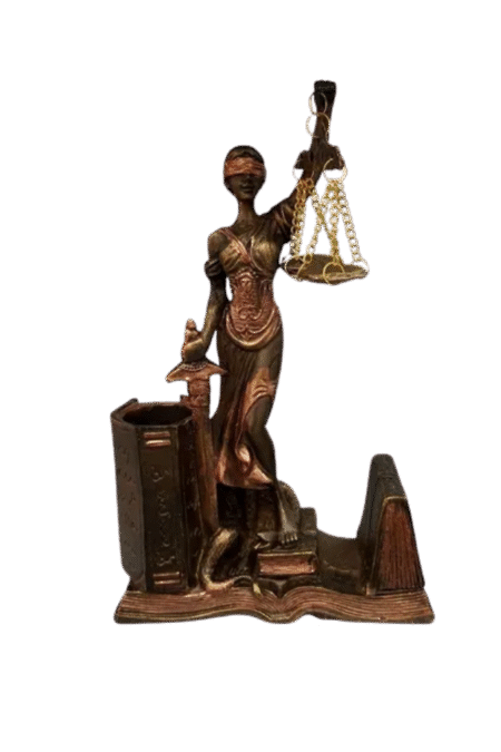 estátua dama da justiça em resina – símbolo jurídico decorativo